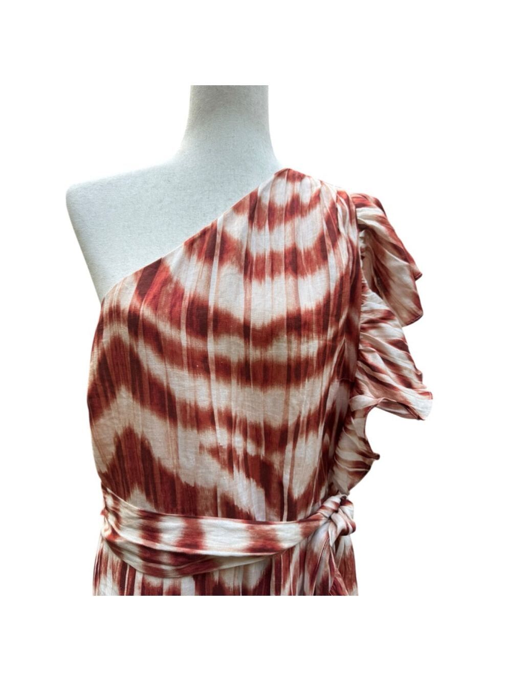 Banana Republic Linen One Shoulder Ruffle Dress Plus Size 20 Resort Boho Chic - Picture 4 of 15